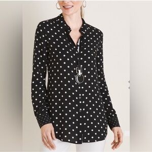 Chicos Polka-Dot Shirt size medium NWT